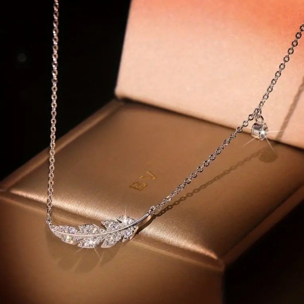 Crystal angel feather wing 925 silver plated